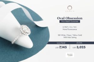 ZCOVA 0.7ct Halo Oval Engagement Ring Promotion
