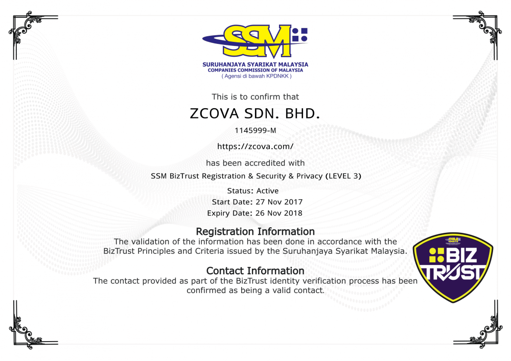 Registration ssm business SSM Company