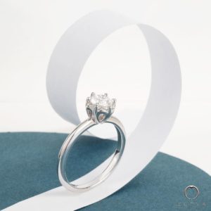 Crown Tulip Solitaire Engagement Ring