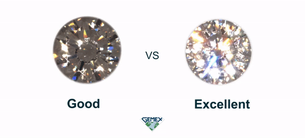 GemEx diamond comparison between good and excellent diamond
