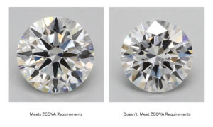 Comparison of diamonds that meet and do not meet ZCOVA requirements