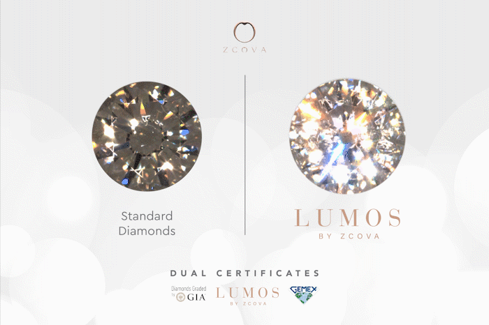 Comparison between standard diamond and LUMOS by ZCOVA Diamond