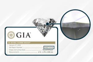 Diamond Inscription and GIA Cert
