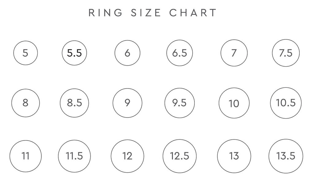 printable ring sizer strip with half sizes