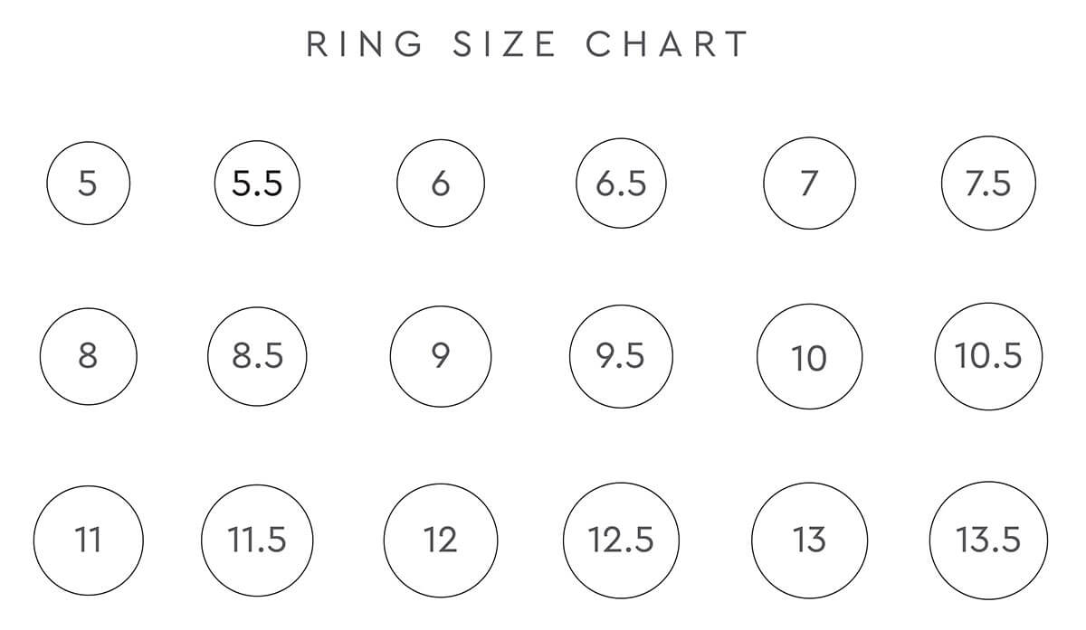 Printable ring size chart