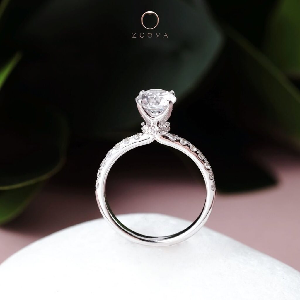 French Pave Engagement ring