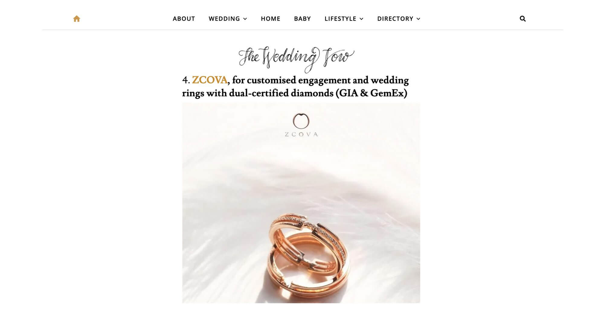 ZCOVA in The Wedding Vow Singapore