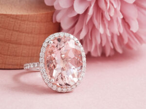 Pink Morganite Engagement Ring - gemstone jewellery in Malaysia