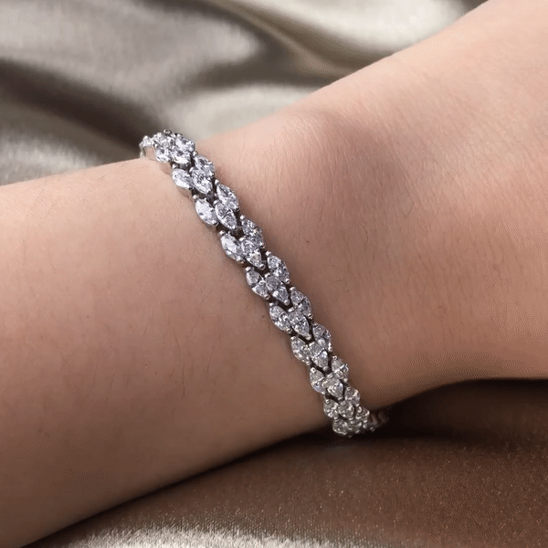 buy three row marquise diamond tennis bracelet