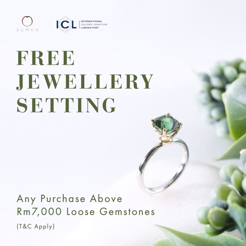 gemstone promotion with free 18k gold solitaire setting
