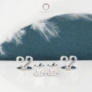 ZCOVA GIA princess shape diamond earrings