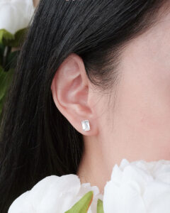 ZCOVA GIA emerald shape diamond earring