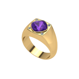 Male Fashion Ring Purple Amethyst Gemstone Buy Online Malaysia