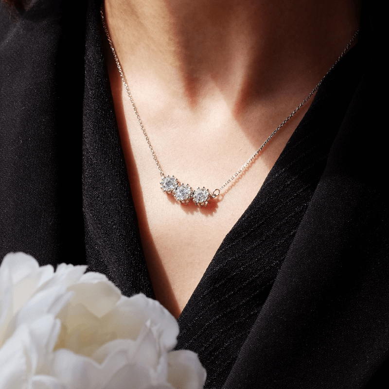 Three Stone Diamond Pendant Necklace | Australian Diamond Network