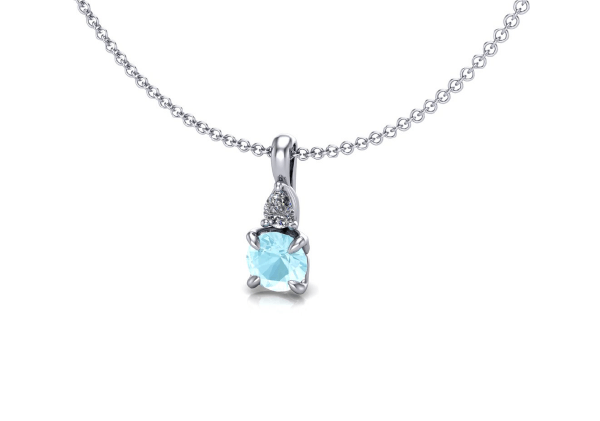 Aquamarine Gemstone Pendant Necklace