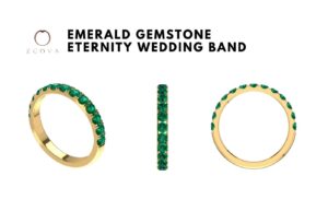 Emerald Gemstone Eternity Wedding Band