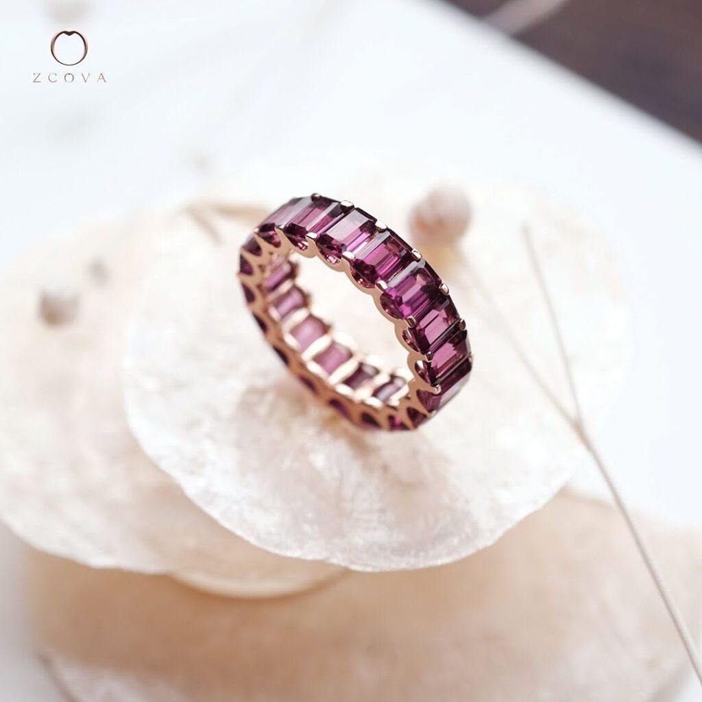 Pink Tourmaline Gemstone Wedding Ring