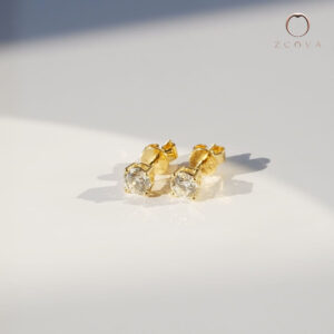 0.4ct diamond stud earring 18k yellow gold