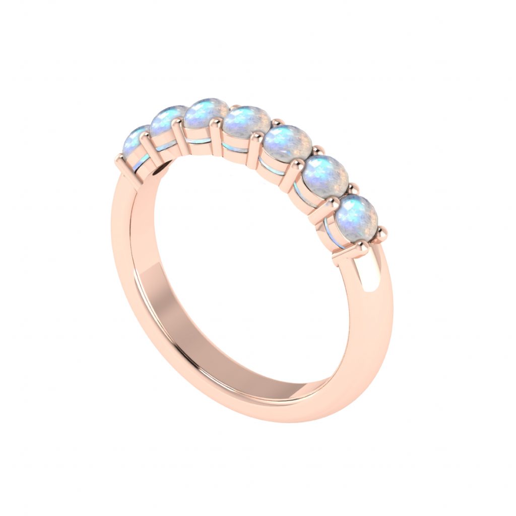 Moonstone Eternity Wedding Band 