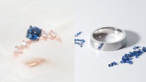 Sapphire Gemstone Engagement Ring Wedding band