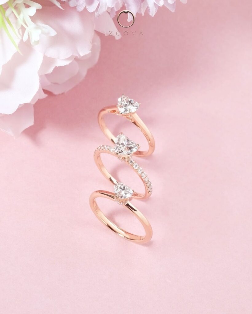 Heart shape diamond engagement rings