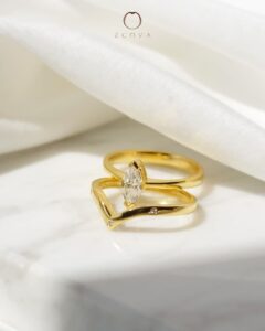 Marquise Solitaire Yellow gold Engagement Ring
