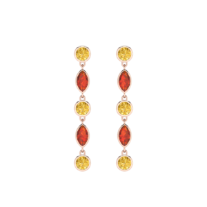 Round and Marquise shape Citrine gemstone dangling earring