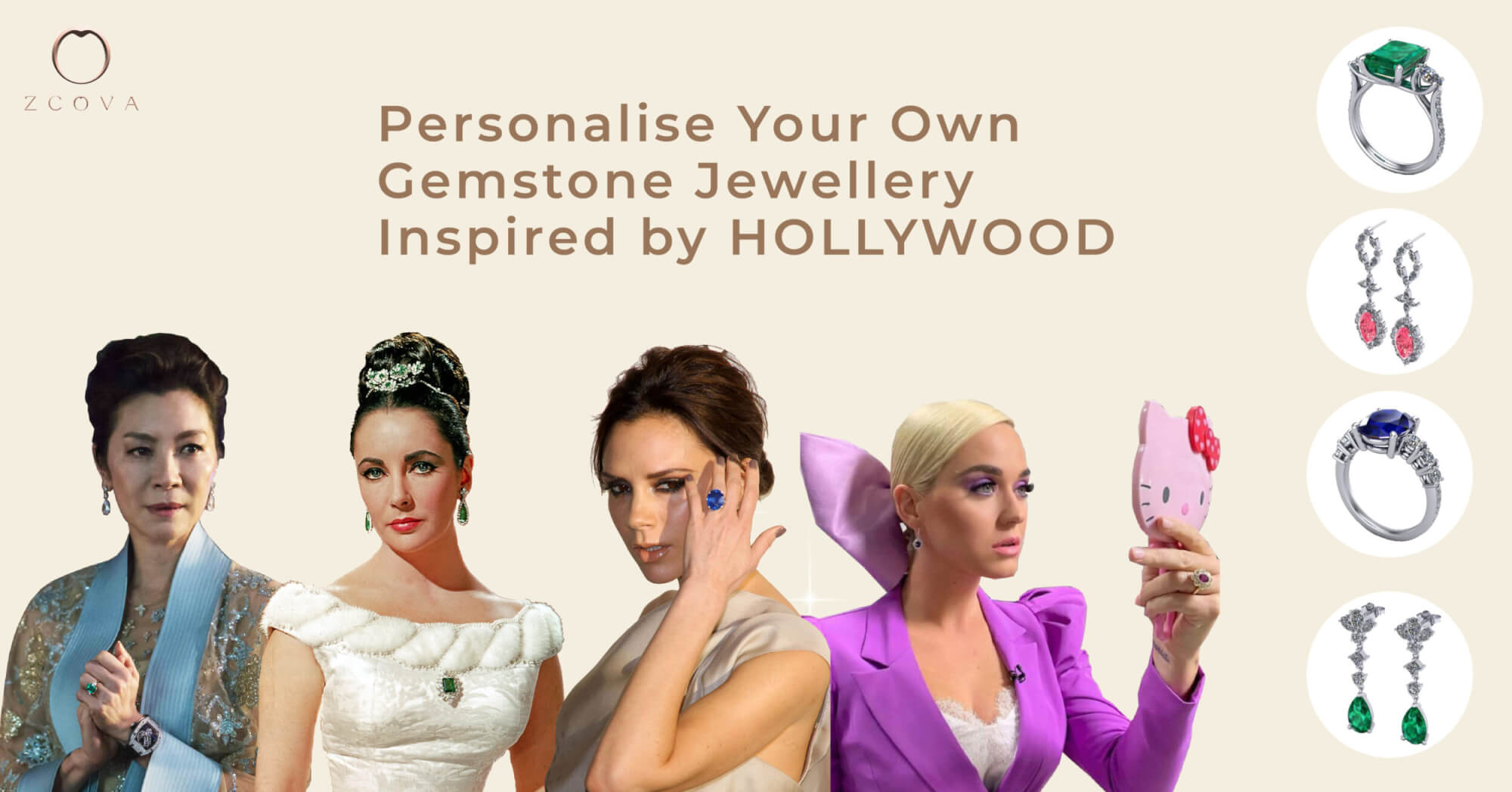 Personalise your own Gemstone Jewellery Inspired by Hollywood | Zcova