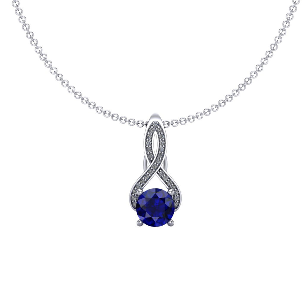 Blue Sapphire Loop Necklace inspired by Queen Elizabeth