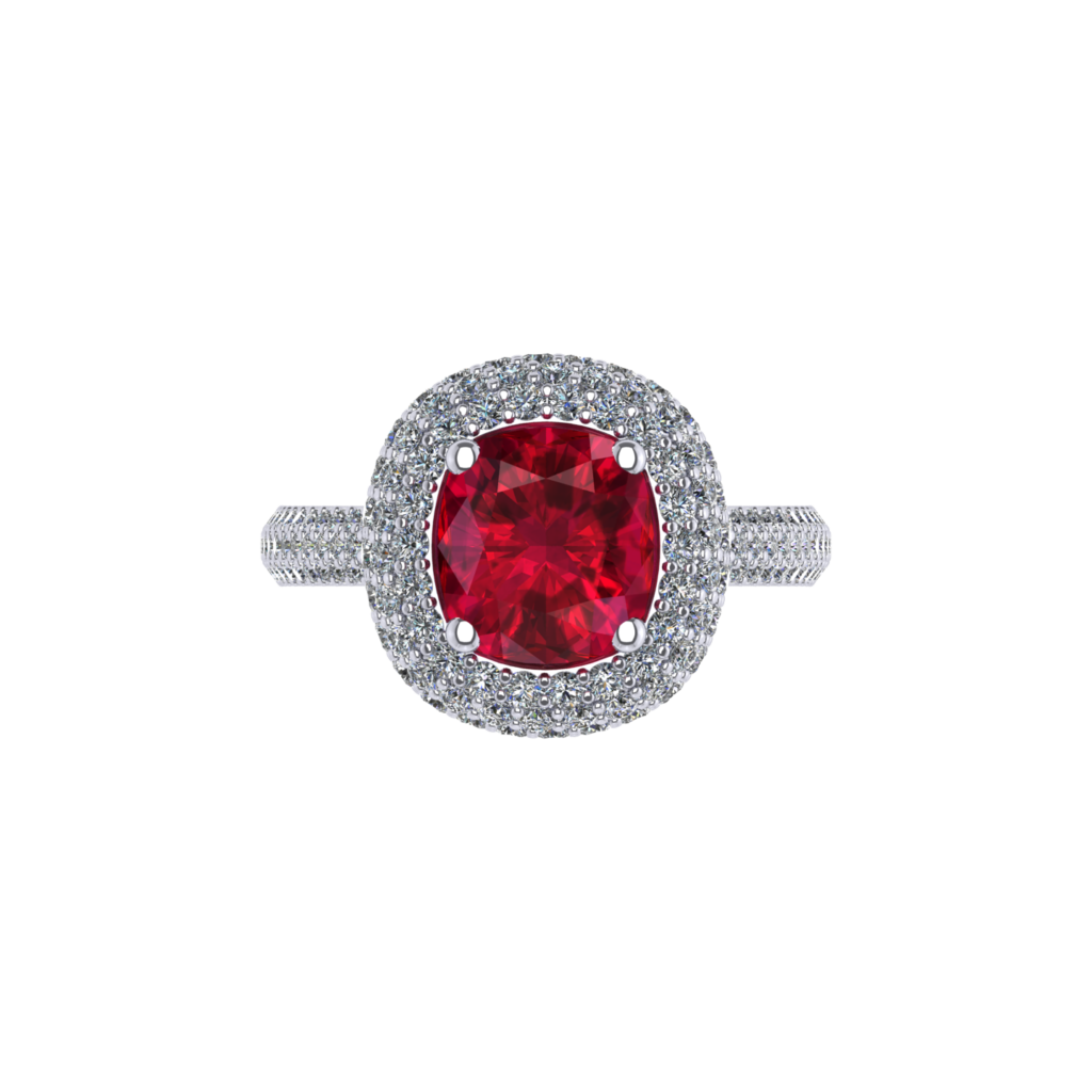 Rose cut ruby double halo ring penthouse kdrama