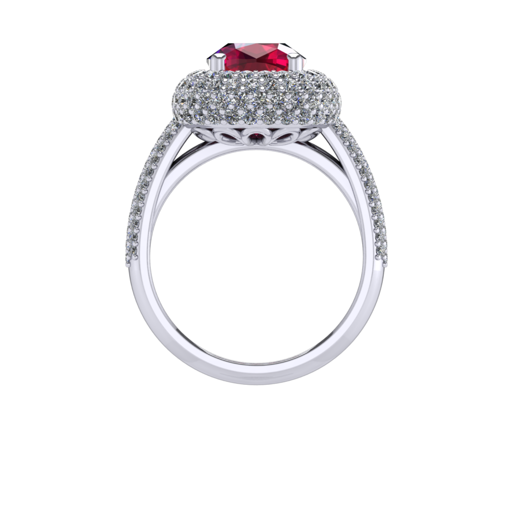 Rose cut ruby double halo ring penthouse kdrama