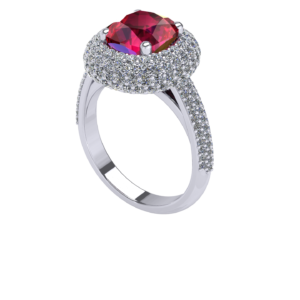 Rose cut ruby double halo ring penthouse kdrama