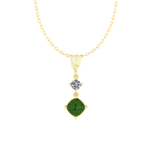 Tourmaline Gemstone Necklace with Diamonds in 18K YellowGold