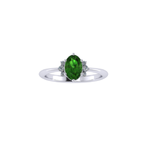 Tourmaline Gemstone with side diamond ring