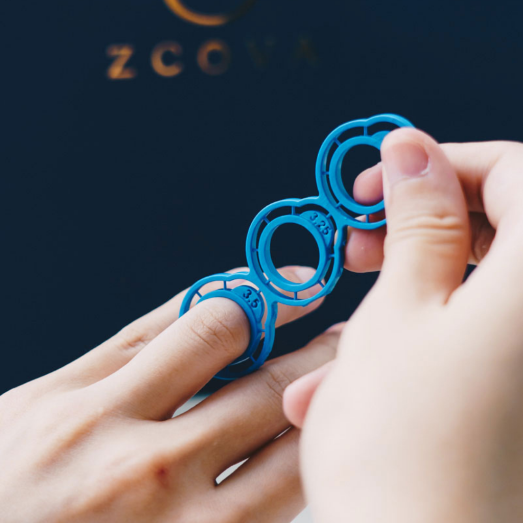 know your ring size with zcova 3d ring sizer service