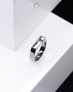 black diamond fashion ring for birthday gift