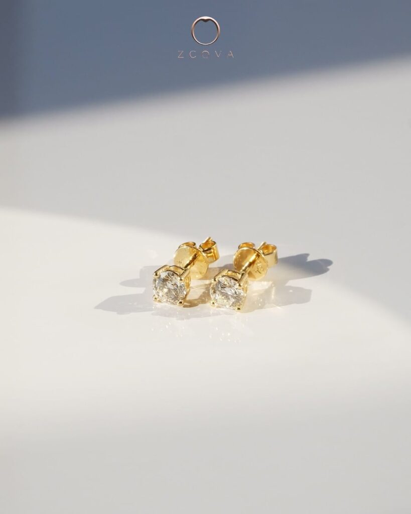 Diamond Earring screwback for birthday jewellery gift 