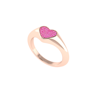 pink gemstone heart fashion ring