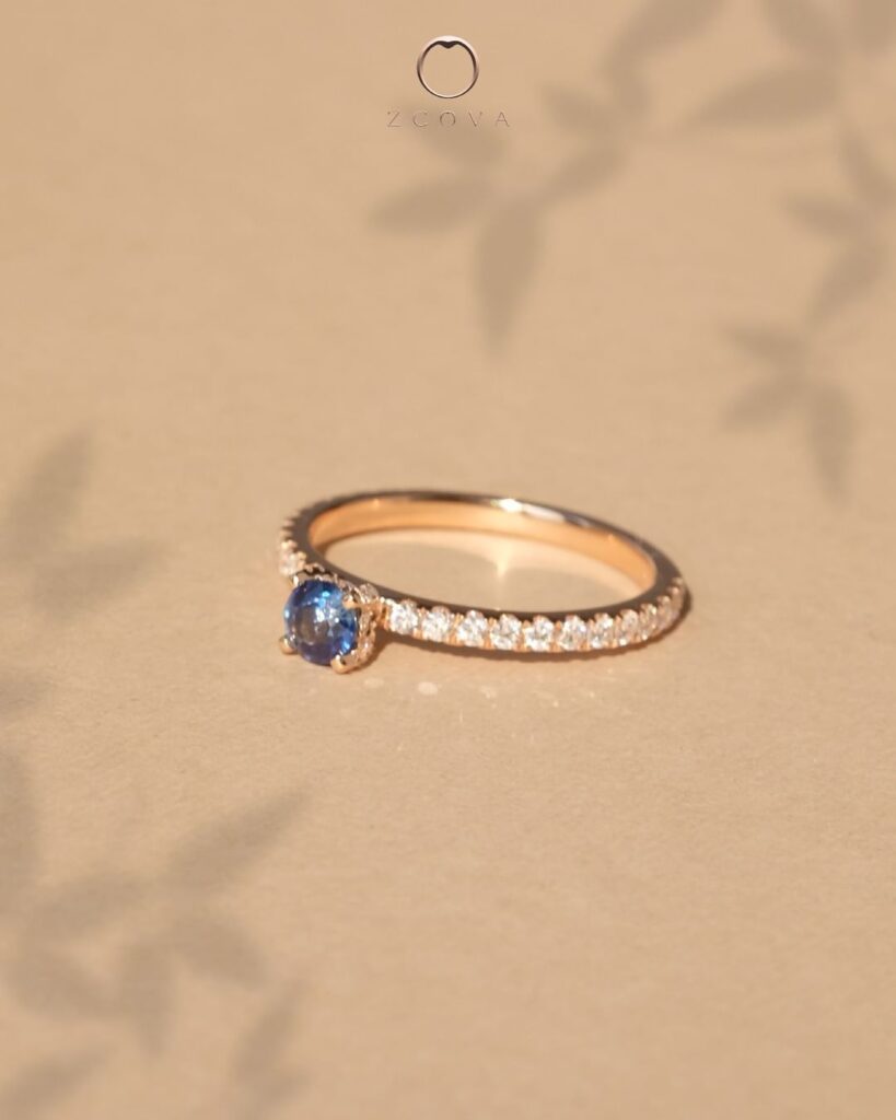 Sapphire gemstone fashion ring for birthday gift