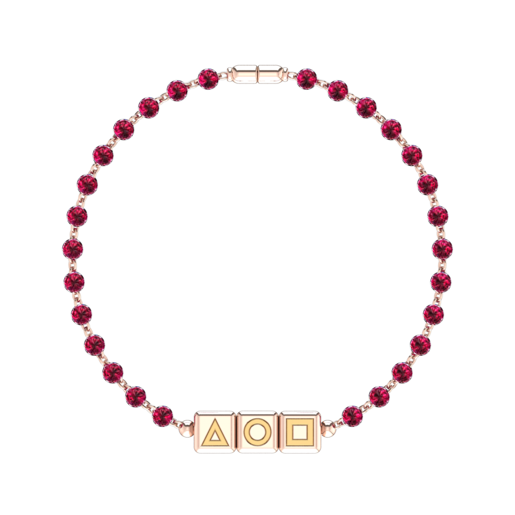 Pink Spinel Gemstone Bracelet inspired by the Squid Game