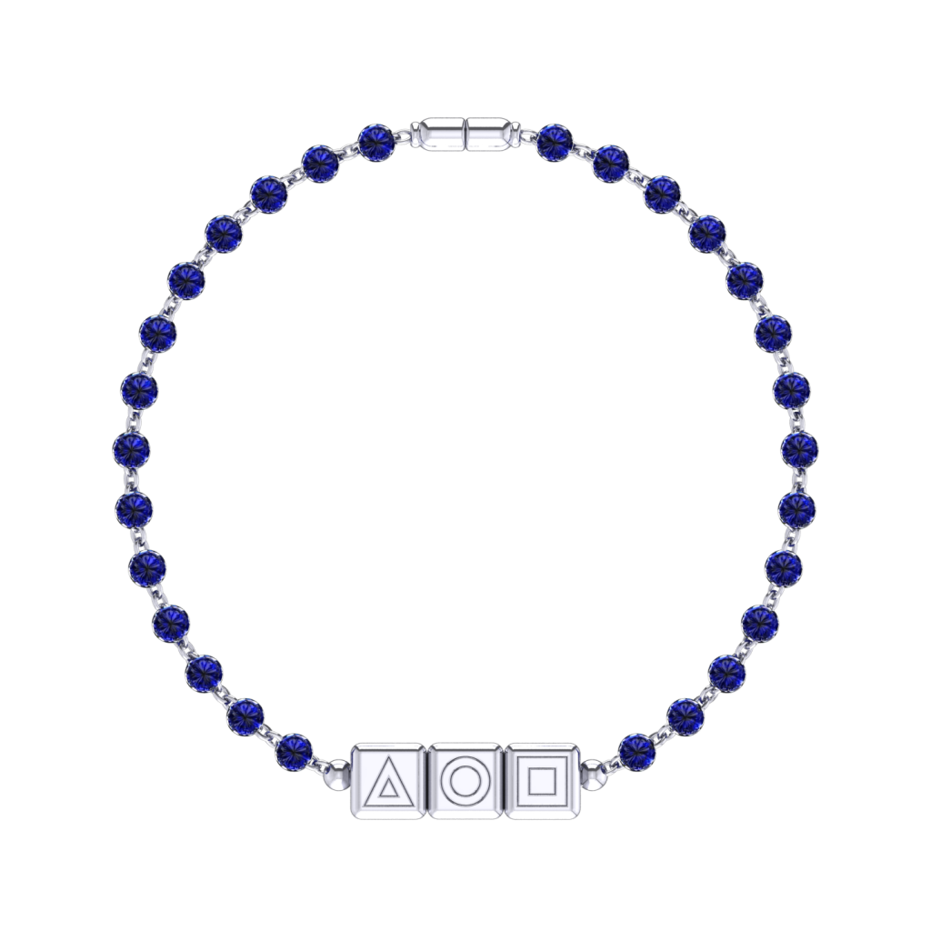 Blue Sapphire Gemstone Bracelet inspired by the Squid Game