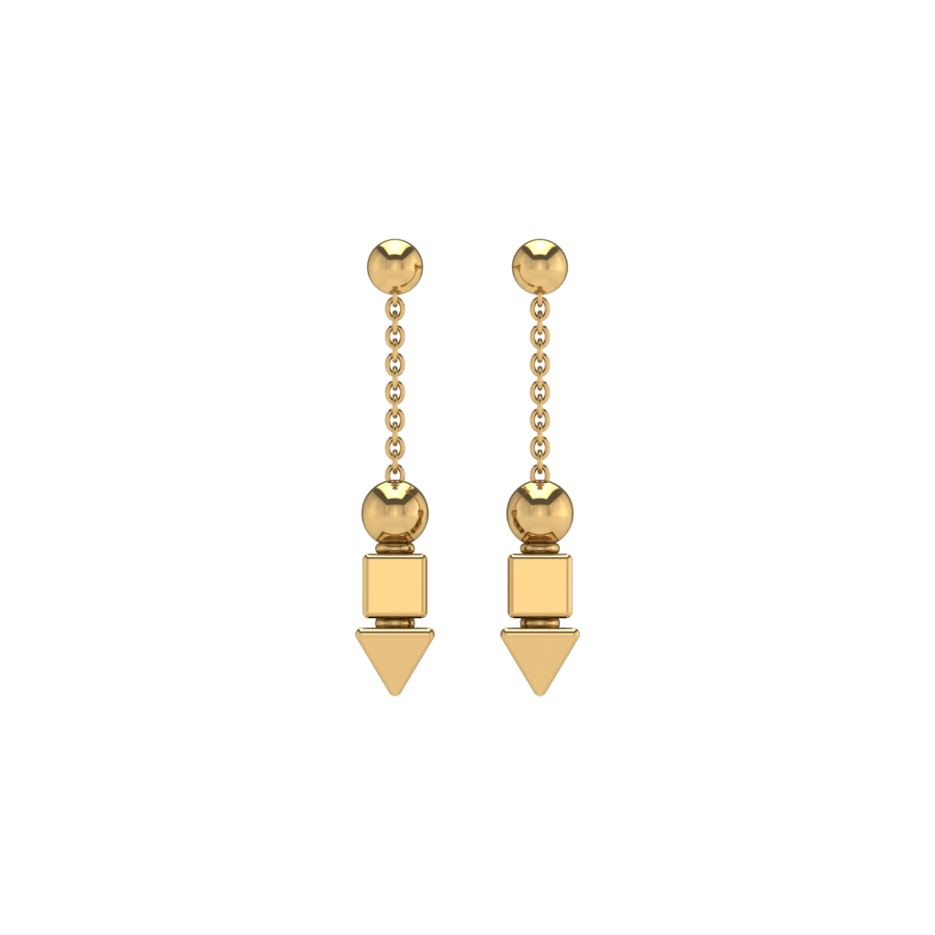 Yellow Gold Dangling Earring inspired by Squid Game