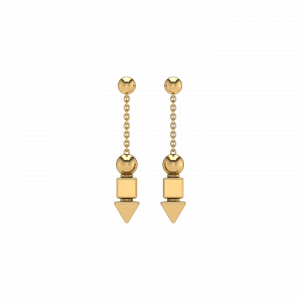 Yellow Gold Dangling Earring inspired by Squid Game
