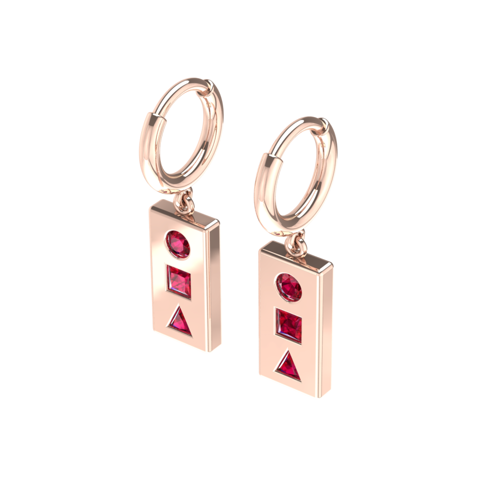 Ruby Dangling Earring inspired by Squid Game