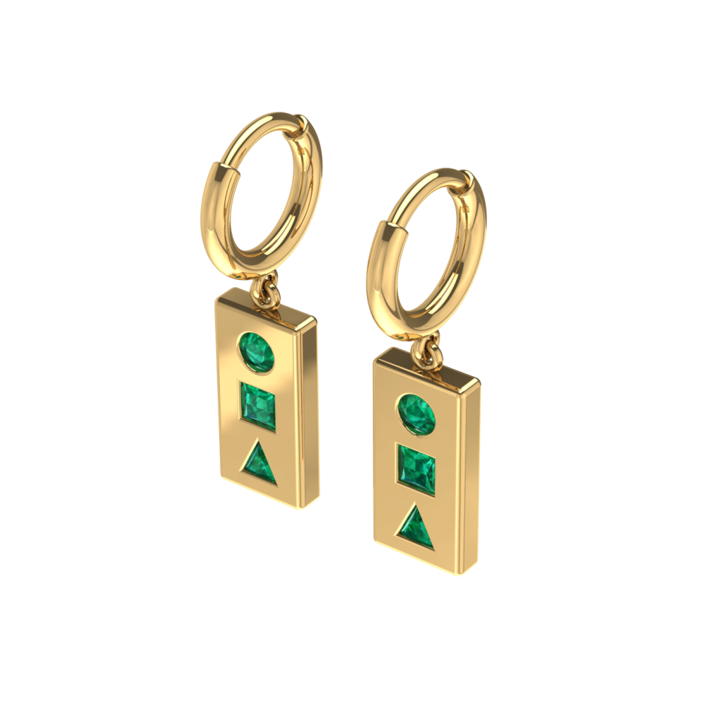 Emerald Dangling Earring inspired by Squid Game