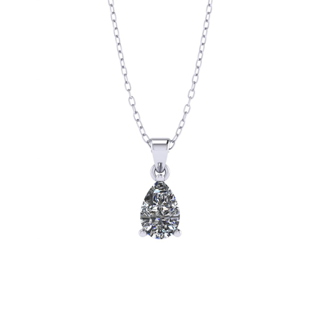 Pear Cut Diamond Pendant Necklace