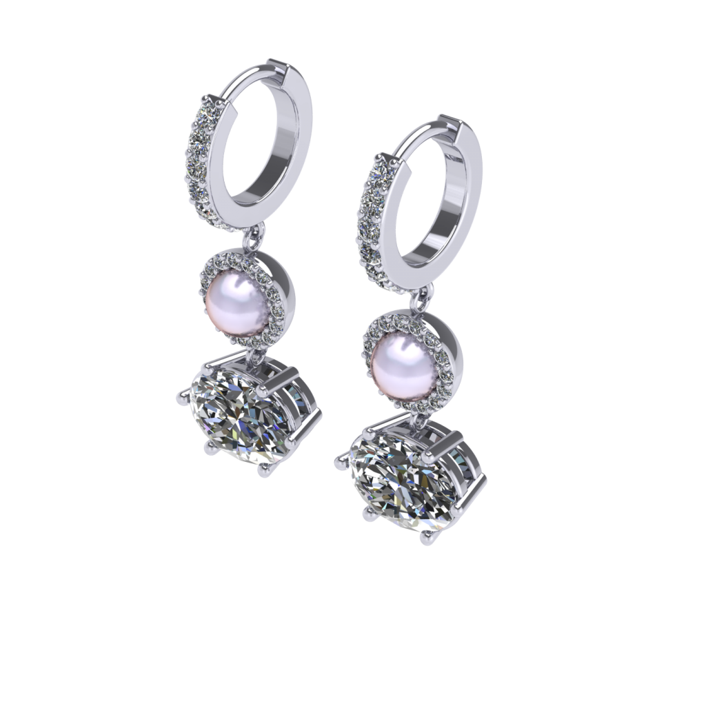 Diamond and Pearl Dangling Earring inspired by Hometown Cha Cha Cha