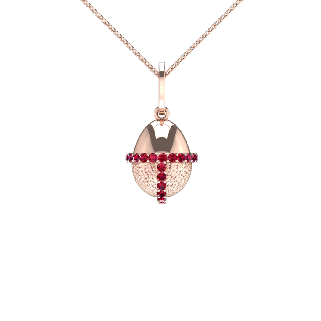 Ruby gemstone necklace inspired by Squid Game Mask Guy
