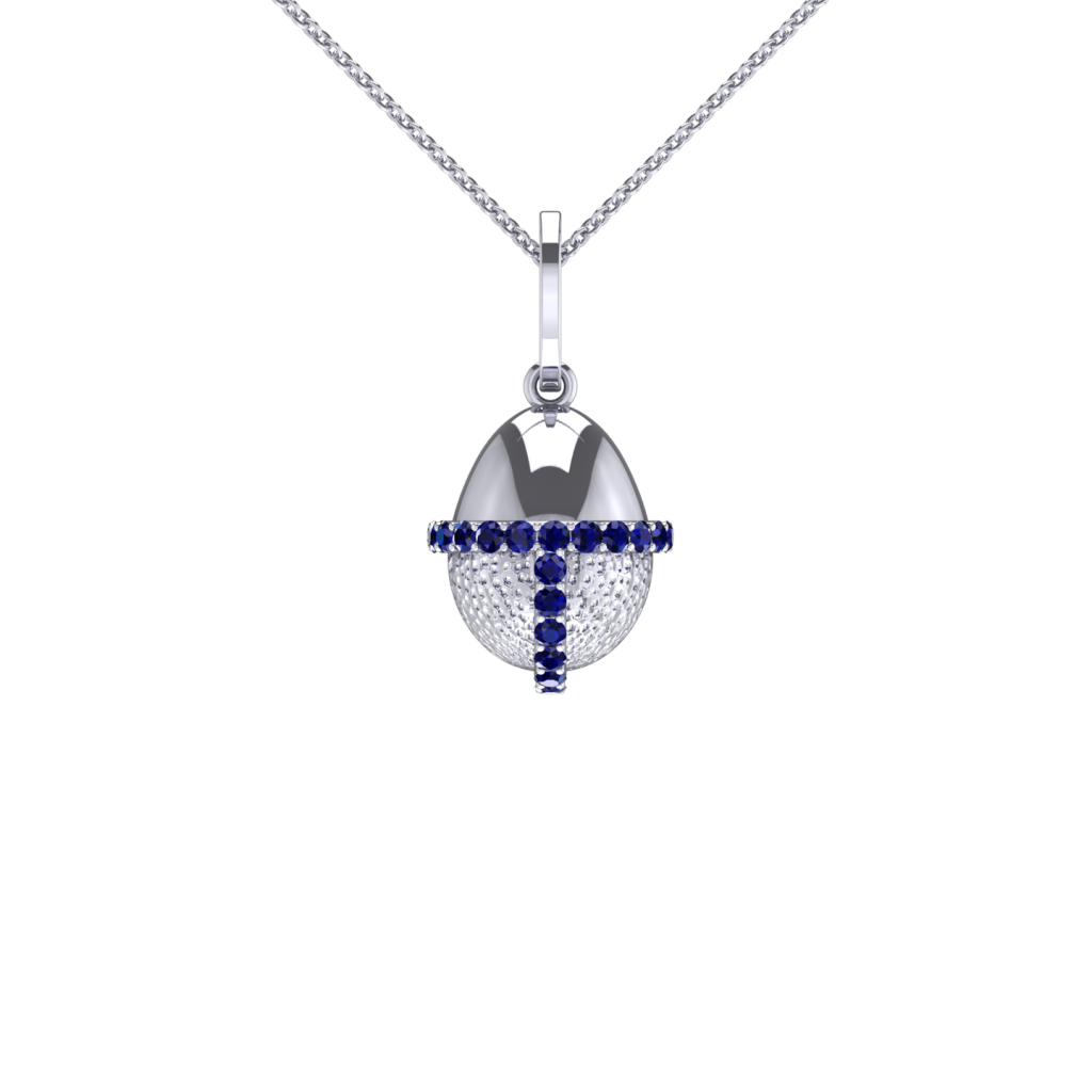 Blue Sapphire gemstone necklace inspired by Squid Game Mask Guy