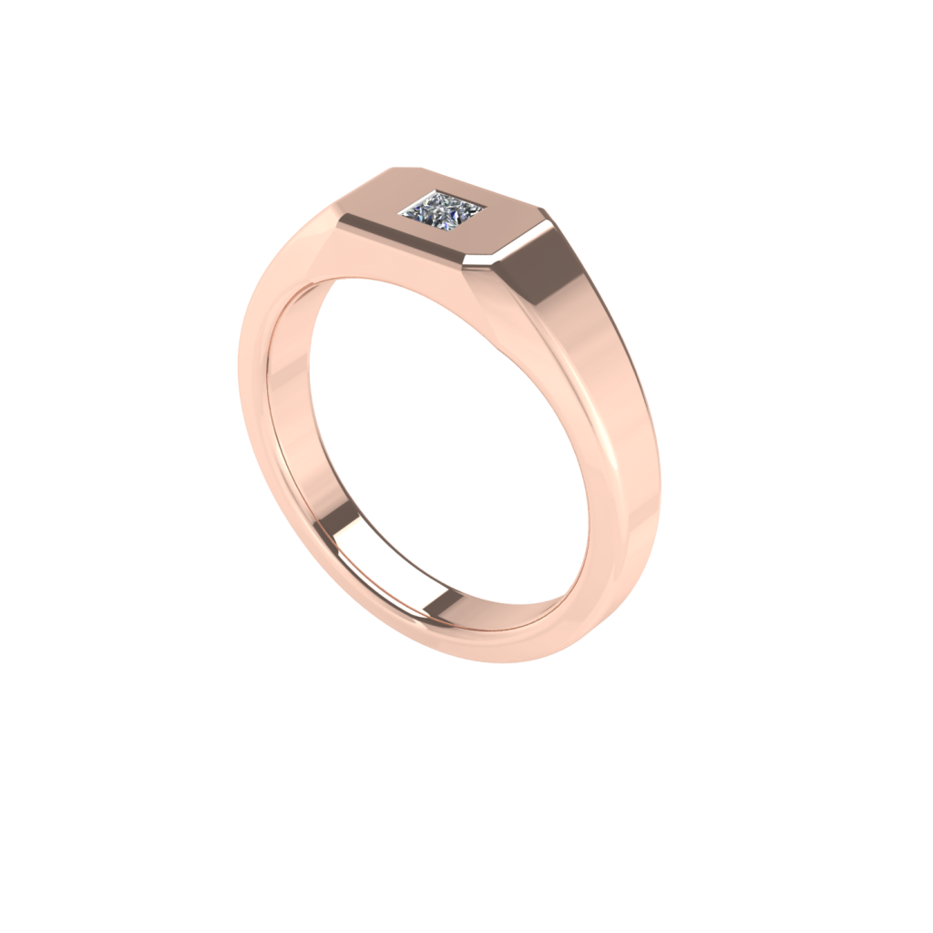 Princess cut Diamond Signet Ring inspired by Squid Game
